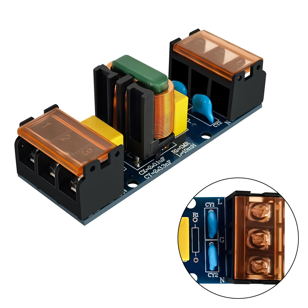 

Фильтр мощности EMI 25A, высокочастотный двухступенчатый фильтр EMI для нижних частот, детали для силового фильтра