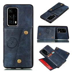 Elegant PU Leather Wallet Phone Case with Multi - Card Slots and Back Flip Cover - Huawei P40 Pro Plus (Blue)