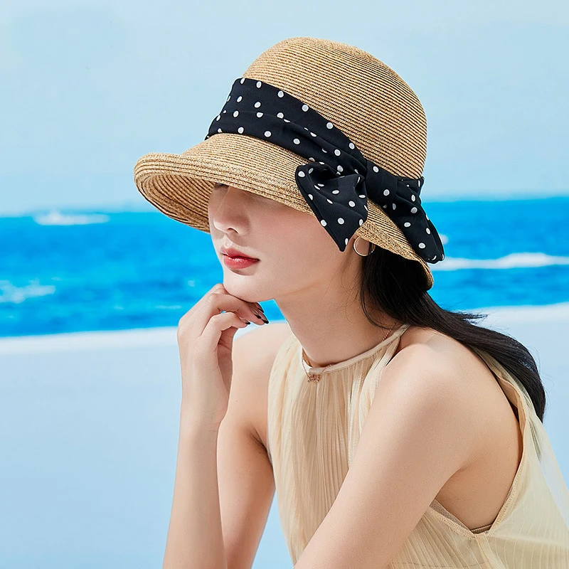 

New Good Quality Summer Hat Women Raffia Straw Cap Ladies Big Brim Sun Hat Foldable Forgirlbeach Hat