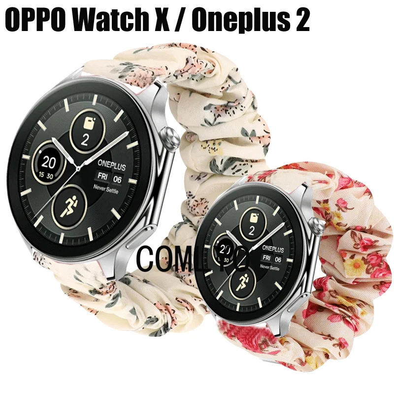 Per Oppo Watch X / Oneplus Watch 2 Cinturino In Filato Di Cotone Dacron Soft Women Lady Band Bracciale
