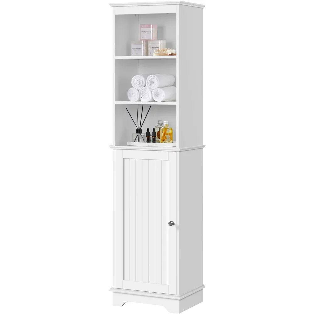 Dropship Tall Cabinet, Wooden Slim Floor Cabinet With Shelves