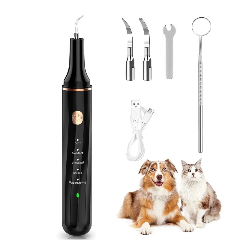Limpador de dentes portátil ultrassônico para animais de estimação de pequeno porte, limpador dental elétrico, acessórios para cães, carregamento USB, produtos para animais de estimação_voghion.com
