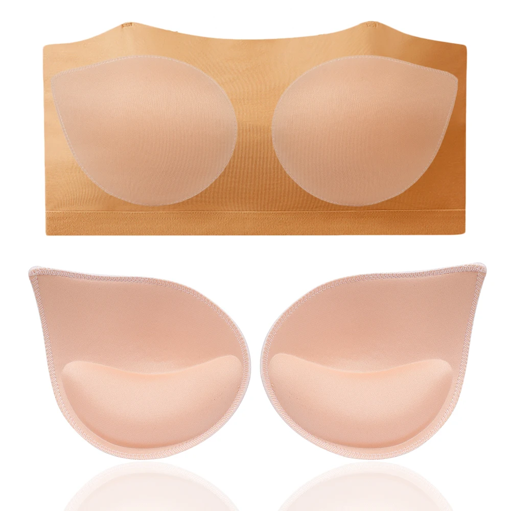 1pair Bra Accessories Triangle Cup Sponge Bra Pads Push Up Enhancer  Removable Bra Padding Inserts Cups