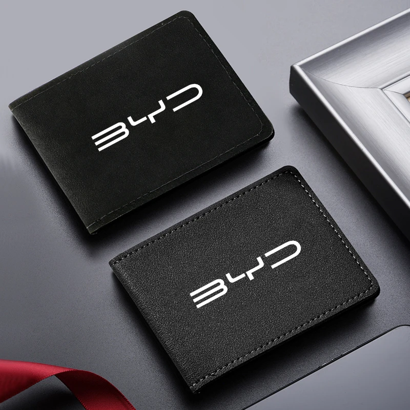 Driver License Cover Auto Suede Anti-Fur Car Driving Documents Case Credit Card Holder For BYD Tang F3 E6 Atto Yuan Plus Song