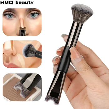 New Double Ended U-shaped Contour Brush 2-In-1 Nose Shadow Powder Brushes Flawless Facial Makeup Highlighter Brush Make Up Tools 1