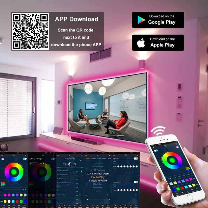 Bluetooth RGB Led Strip Light 5050 Luces LED String USB Tape Diode Ribbon For Room TV Backlight Neon Lamp christmas lighting