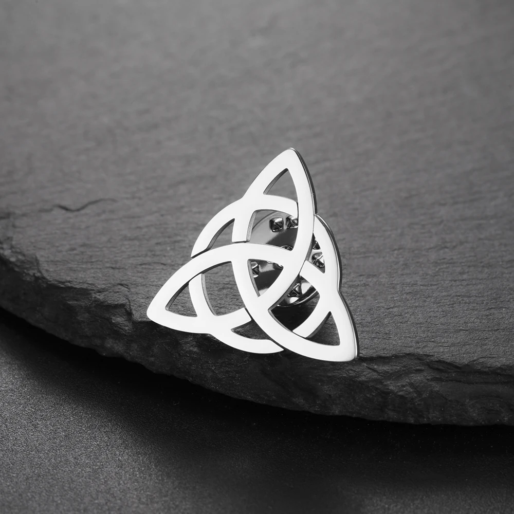 Dawapara Vintage Triquetra Brosche Damen Pin Herz Trinity Knoten Irischer Schutz Talisman Edelstahl Zubehör – Detail 17