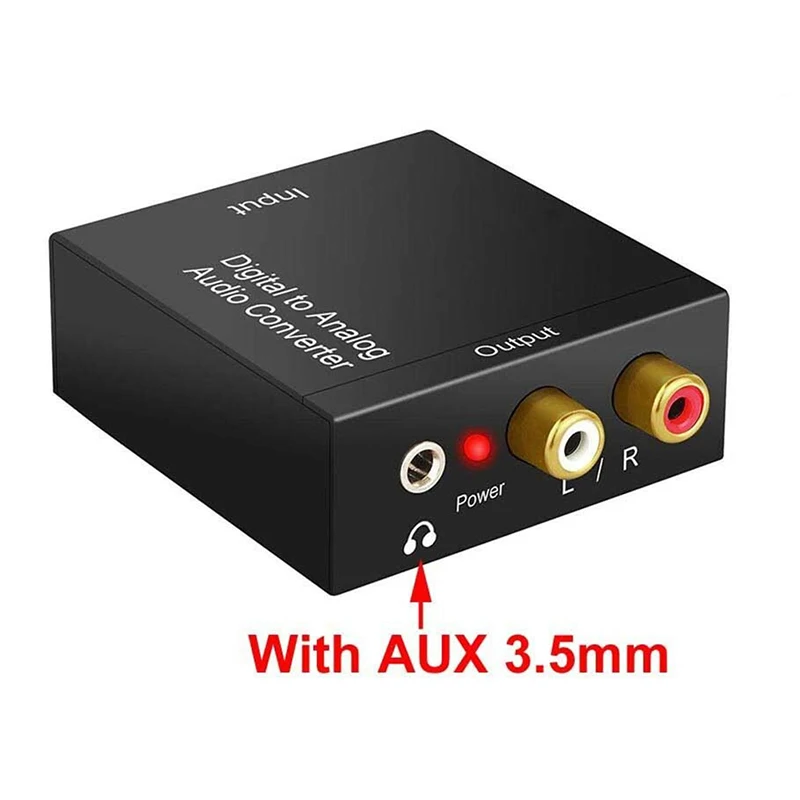 Premium Optical Coax Toslink to RCA Stereo Audio Converter Adapter