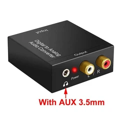 Premium Optical Coax Toslink to RCA Stereo Audio Converter Adapter (One size)