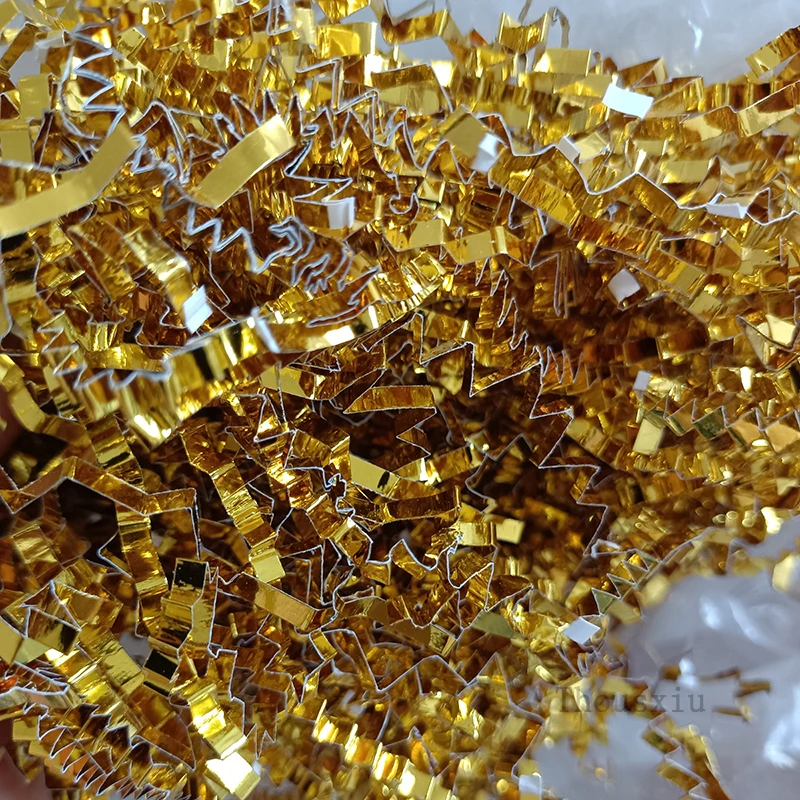 20g Bright Foil Paper Raffia Shredded Crinkle Paper Confetti Double-sided for DIY Gift Boxes Filler Party Decoration Supplies
