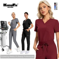 KUNGFU SCRUBS nurse uniform woman scrubs set softness anti-wrinkle medical uniform antibacterial surgical gown