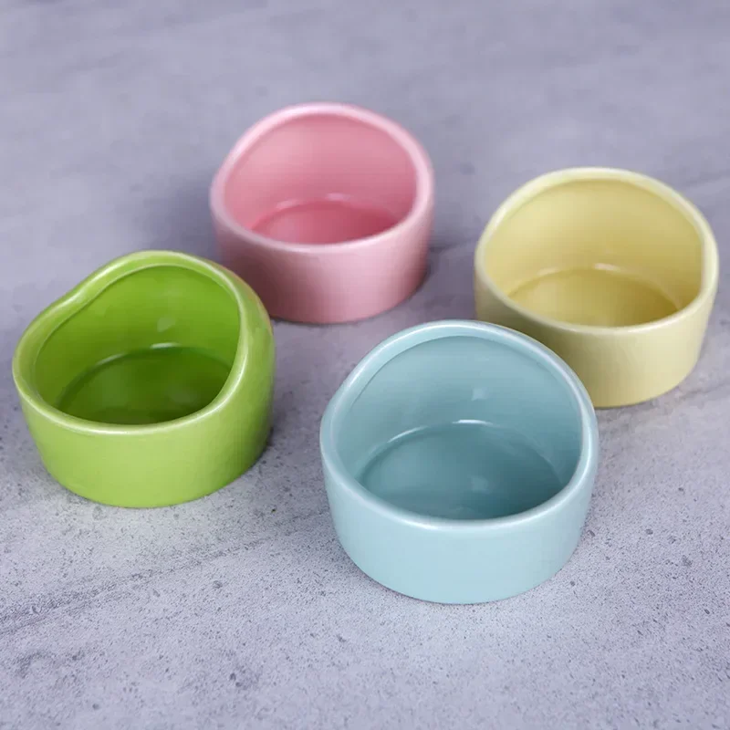 Ceramic Pet Food Bowl Parrot Octopus Squirrel Feeding Anti flipping Flower Branch Rat Oblique Mouth Feed Bowl Hamster Food