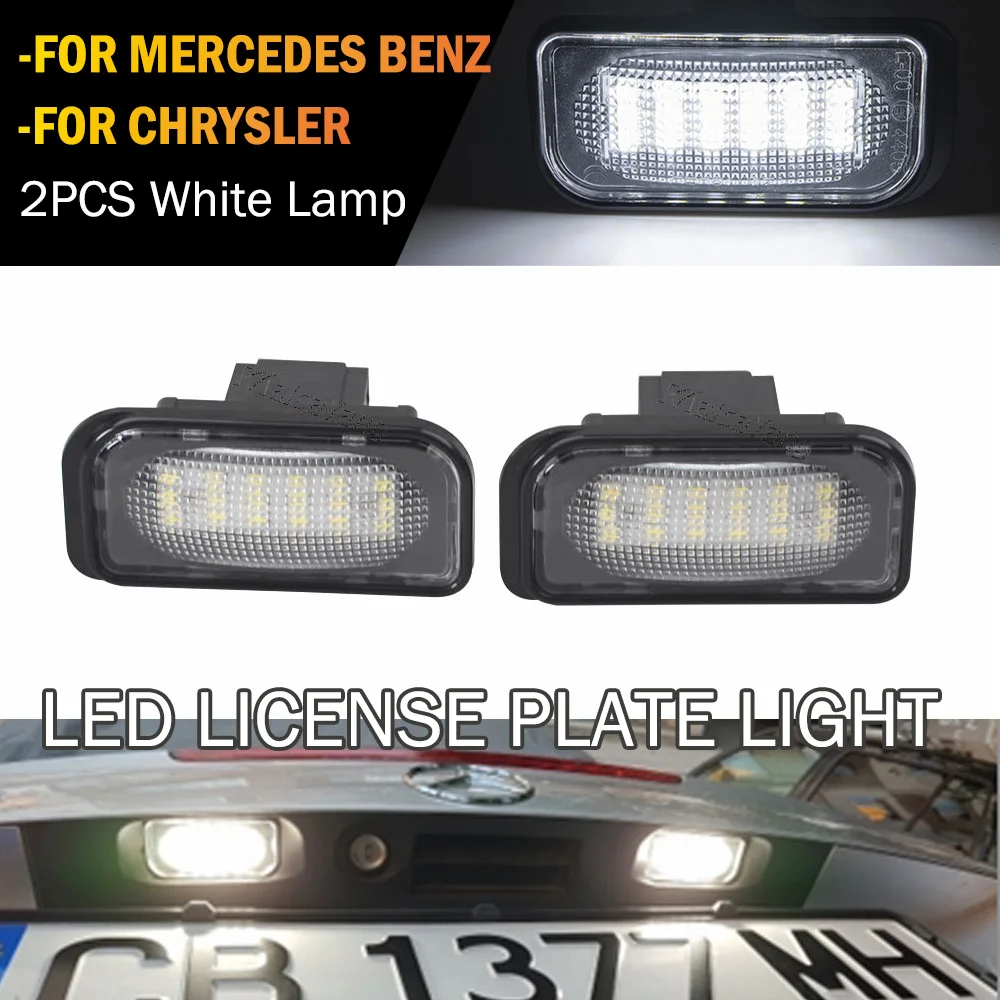 LED License Plate Lights - Xenon White 6000K For Mercedes W203 / Chrysler Crossfire