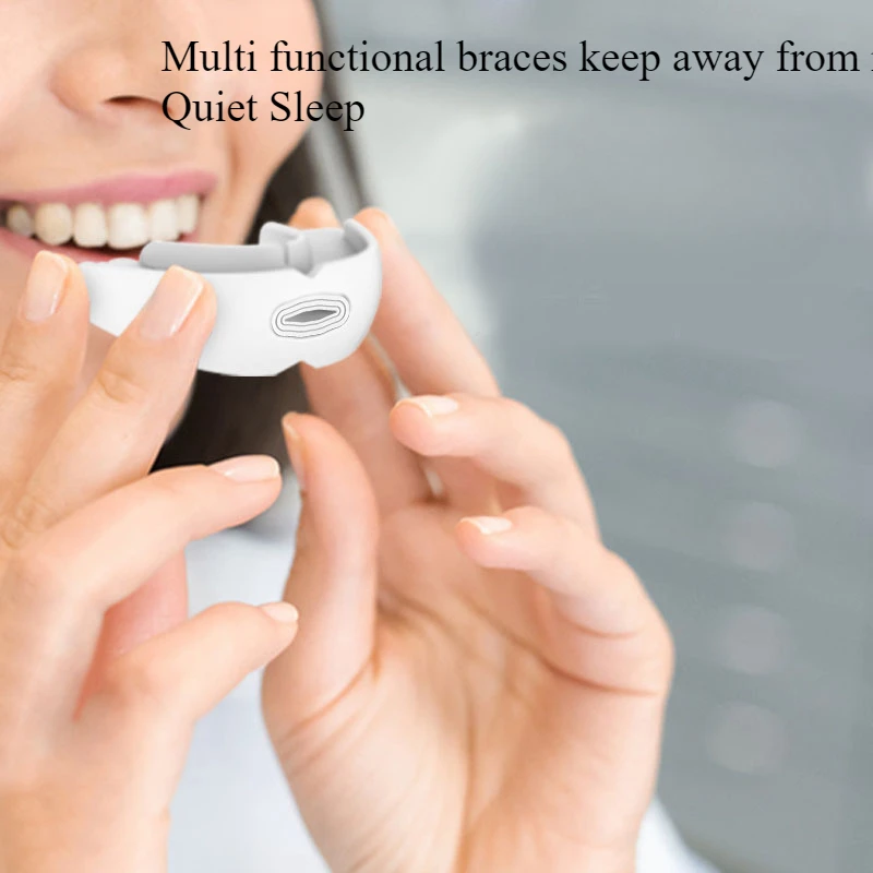 Home snoring cessation device to prevent grinding teeth, assist in sleep, prevent noise and snoring, and sleep braces