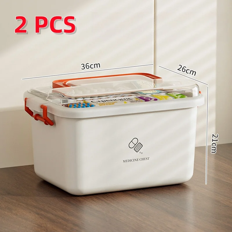 Large Capacity Portable Home First Aid Kit with Multi-Layer Drug Storage