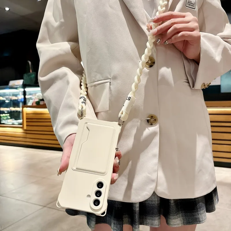 Luxuriöse Lanyard-Hülle für Samsung Galaxy S25 Ultra S24 FE S22 S26 S23 Plus A56 Stoßfeste Kartenhalter-Hülle mit Umhängeband – Detail 7