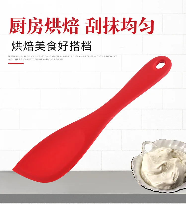 Description Picture 4 of item1Pcs Cream Cake Baking Scraper Non-stick Silicone Spatula Kitchen Pastry Blenders Salad Mixer Butter Batter Pies Cooking Tools
