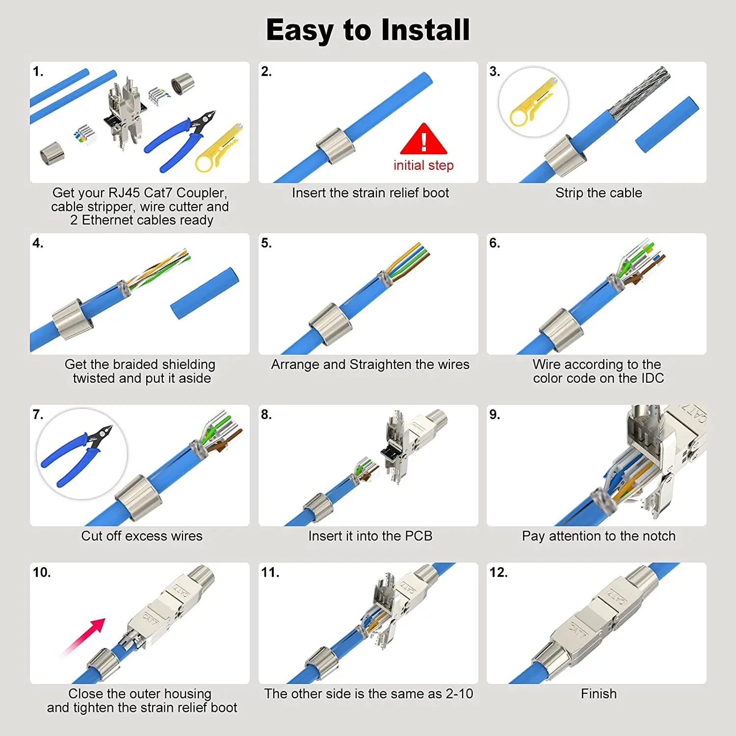 VCELINK Accoppiatore RJ45, Accoppiatore Ethernet Scherato, Adattatore Feina a Feina per