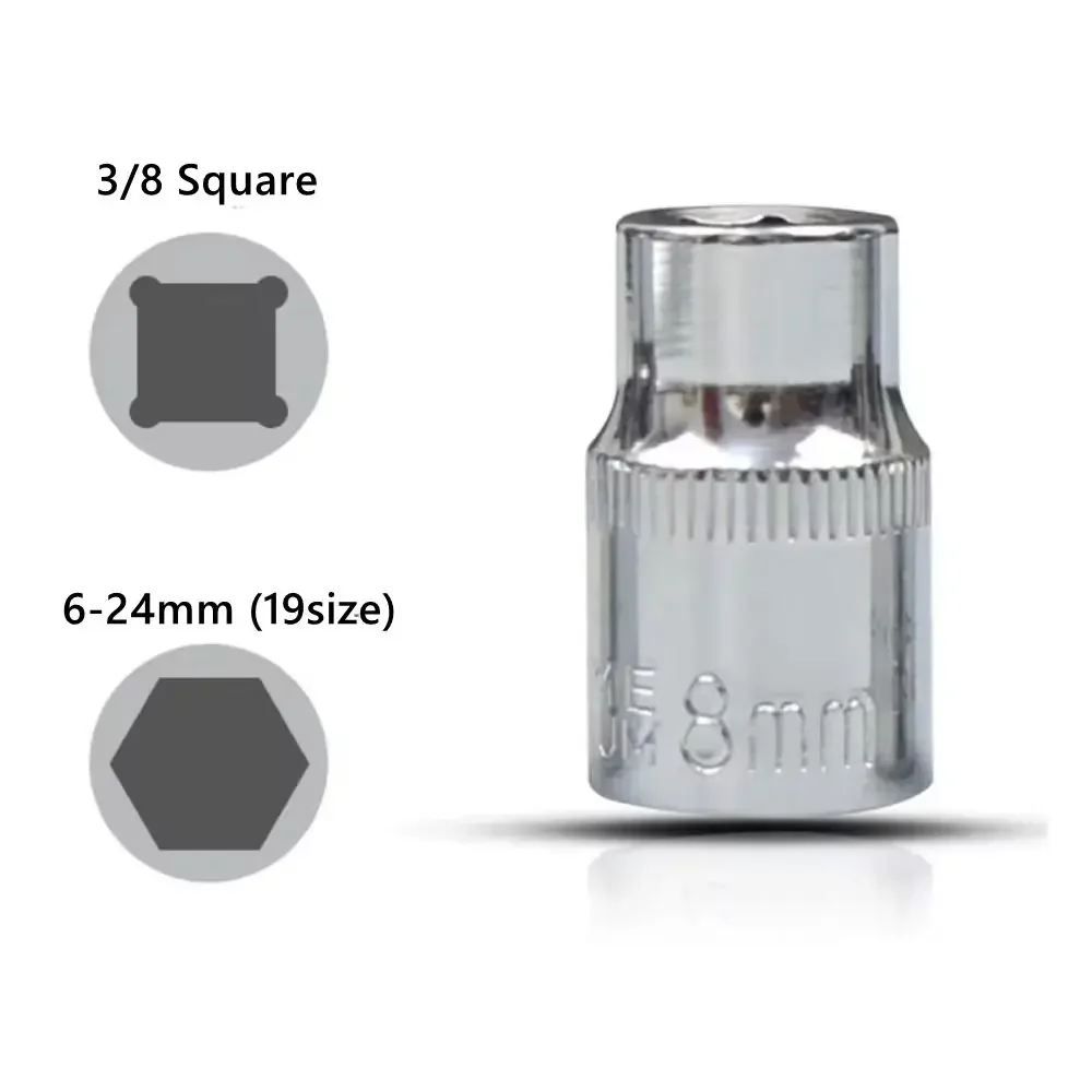 6-24mm 3/8" Square Drive Socket Bit Removal Tools for Wrench Socket Power Tool Accessories CRV Spanner Ratchet Wrench Nut 3