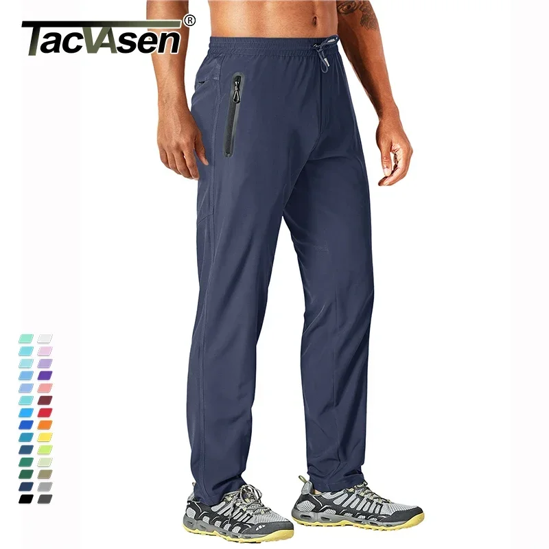 Sport Jogging Trousers TACVASEN Outdoor Men Quick Dry Straight Running Hiking Elastic Lightweight Yoga Fitness Exercise Sweatpants Joggers