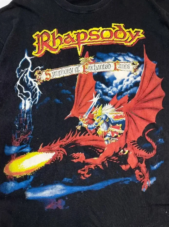 

Винтажная Футболка 1998 Rhapsody Of Fire Band U3537