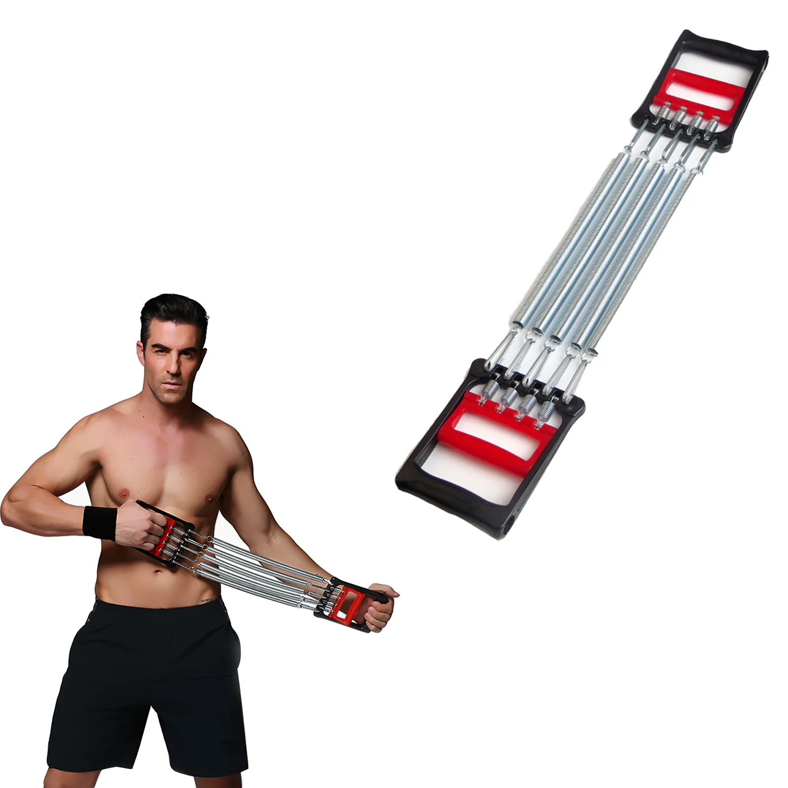 Portable Arm Strength Trainer Fitness Spring Stick 5 Spring Resistance Bands arm strength trainer,fitness spring stick