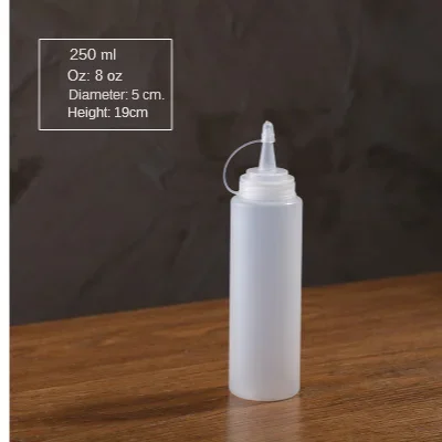 New 10Pcs Kitchen Transparent Plastic Squeeze Bottle Mustard Ketchup Dispenser Tube For Home Storage & Organization Supplies