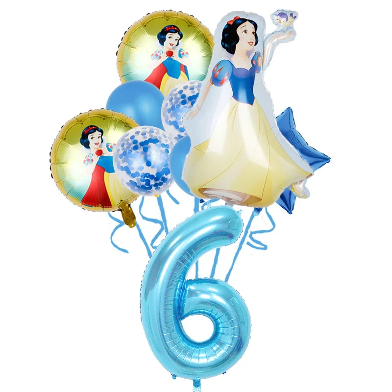 Geburtstag Schneewittchen Dekoration Partyzubehör Set Ballon Teller Tasse Serviette Banner Kuchen Topper Schneewittchen Geburtstag Baby Dekoration – Detail 39