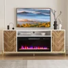 TV Stand with Electric Fireplace Entertainment Center Storage Cabinet Console TVs up to 75" Eco-Friendly Materials Versatile 1