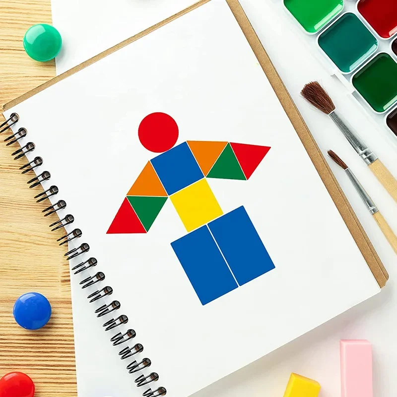 360-1080pcs Colored Triangles Rectangular Dot Stickers for Kids Student DIY Jigsaw Puzzle Geometry Stickers Scrapbook Labels 3