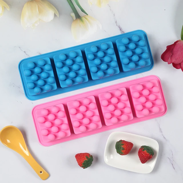 4 Holes Massage Soap Mold Square Silicone Molds For Soap Making Handmade Nonstick Lotion Bar Mould DIY Aromatherapy Handicraft