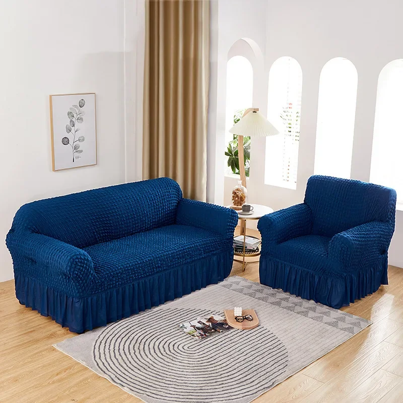 Seersucker Sofa Cover Universal Sofa Dust Cover Elastic Thickening Sofa Slipcover 5