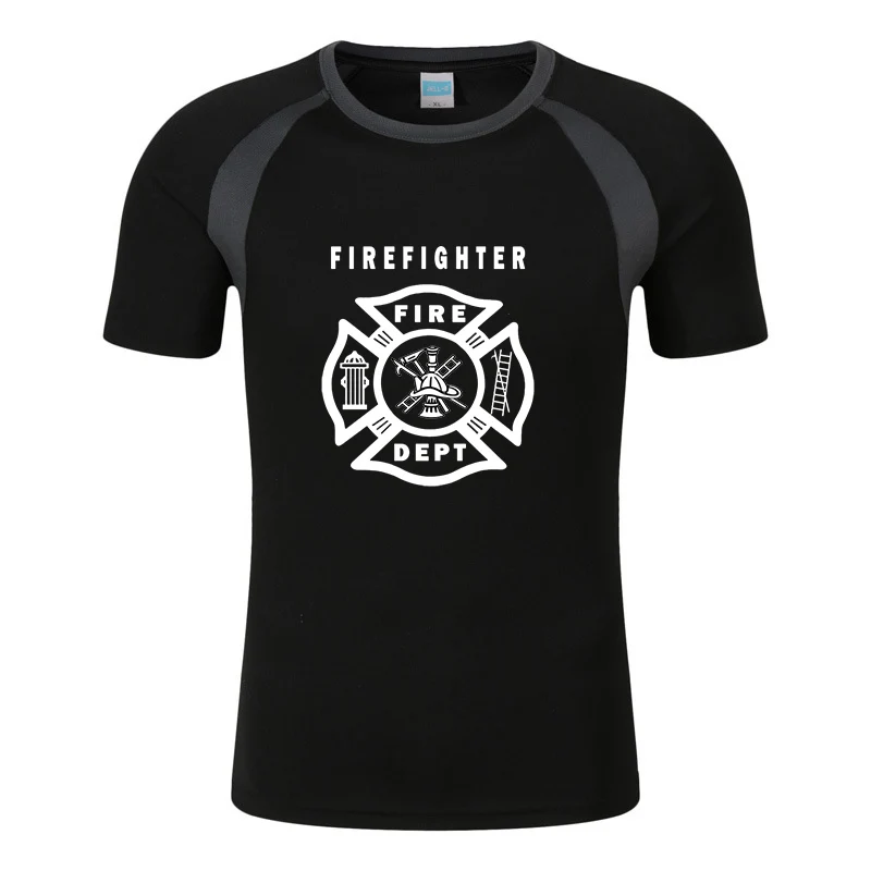 

Firefighters rescue team printing fashion 2023 new men's eight-color short-sleeved summer breathable T-shirt top