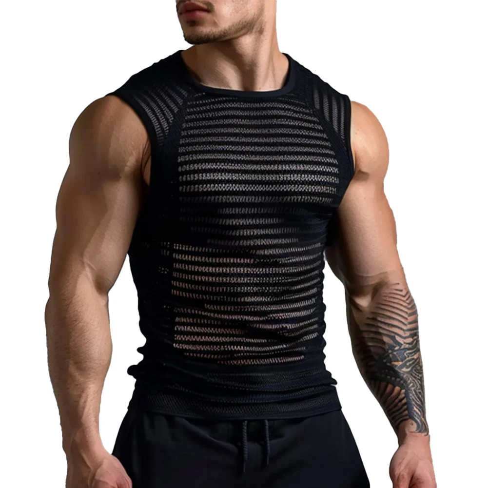 

Brand New Men Top Undershirt Sleeveless Sports T Shirt Undershirt Vest Bodybuilding Crew Neck Fitness Gym Mens