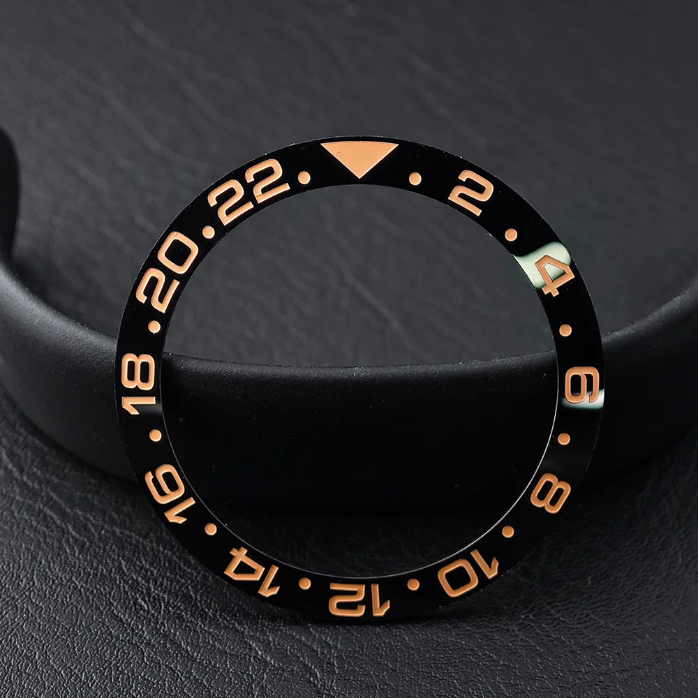 Men's Watch Replacement Bezel Insert with Tilted Ceramic and Carbon Fiber Texture