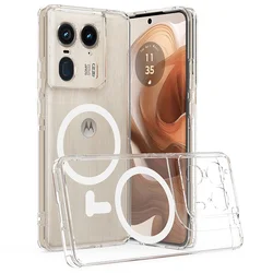 Clear Protective Magnetic Charging Case for Motorola Edge 50 Ultra (Clear)