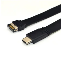 High - Speed Type - E to Type - C Extension Cable, USB 3.2 GEN2 10Gbps, 60cm/80cm Length - 60cm (Black)
