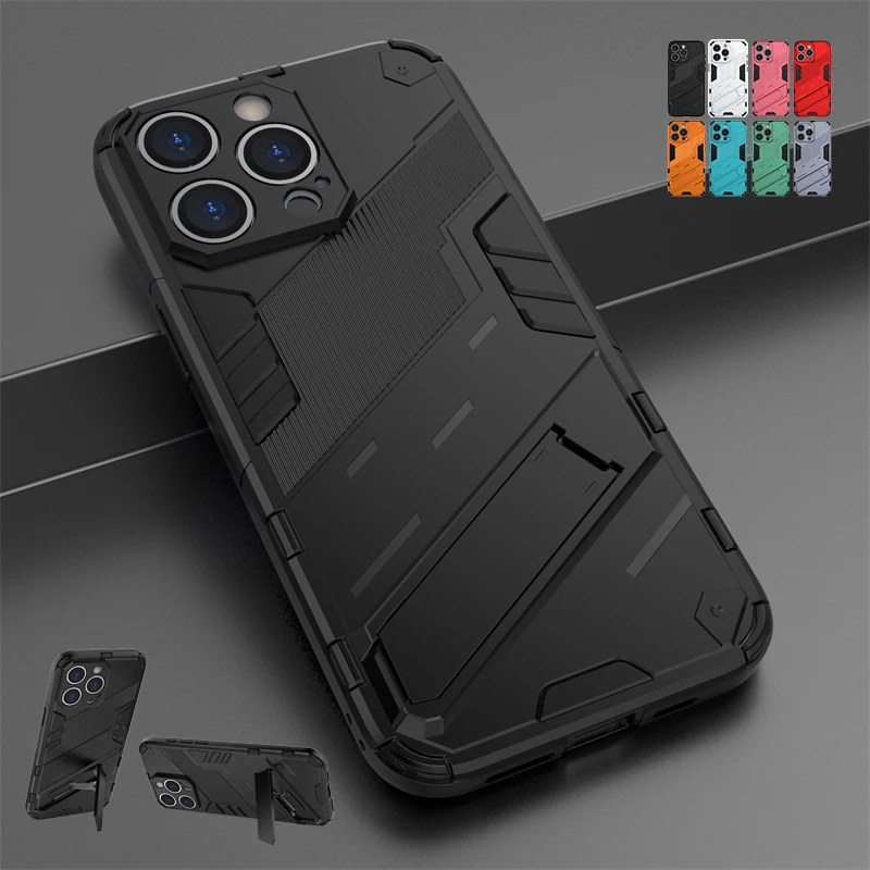 For iPhone 15 Pro Max Case Cover For iPhone 15 Pro Capas Kickstand Shockproof Back Holder Cover For iPhone 14 15 Pro Max_voghion.com
