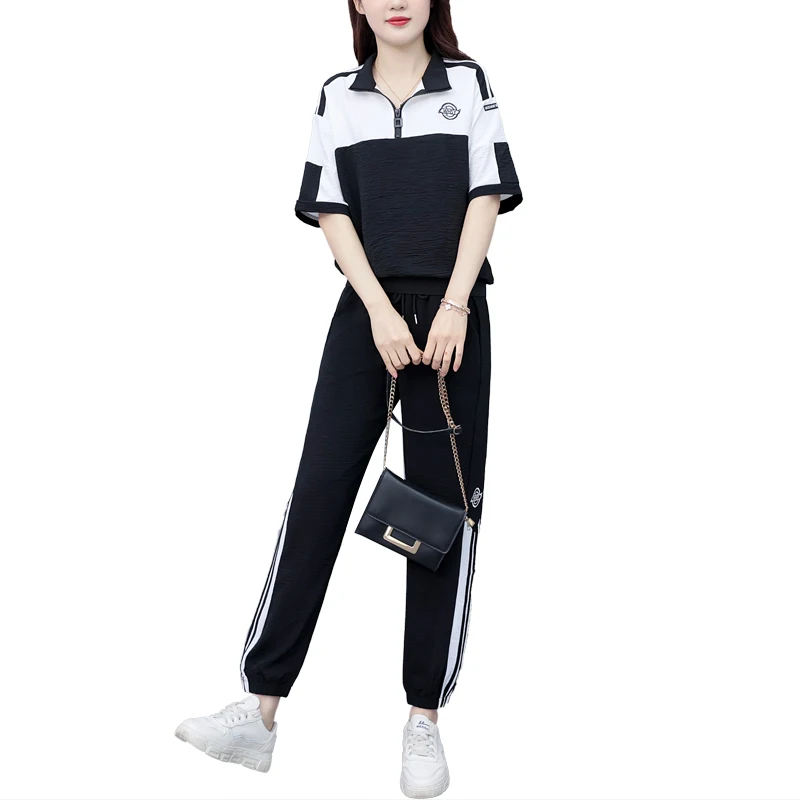 작은 착용 완전한 세트 연령 감소 패션 블레이저 세트 여름 플러스 사이즈 여성 지방 mm 슬리밍 투피스 세트