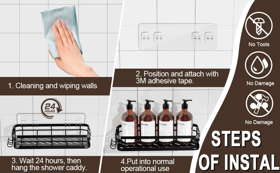 shower caddy adhesive