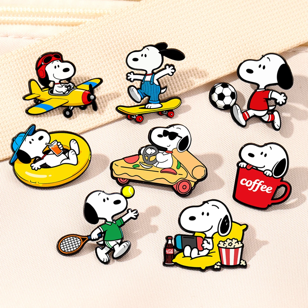 8pcs Cartoon White Puppy Dogs Enameled Brooches Cute Animal Lapel thumbnail 2