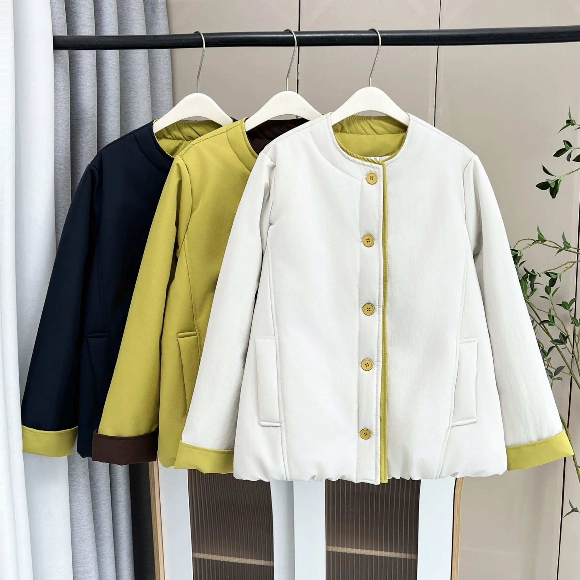 XXXXL Fashion Plus Size Women's Parkas New Winter Casual multi-color Block Padded Jacket Warm Coat 2588