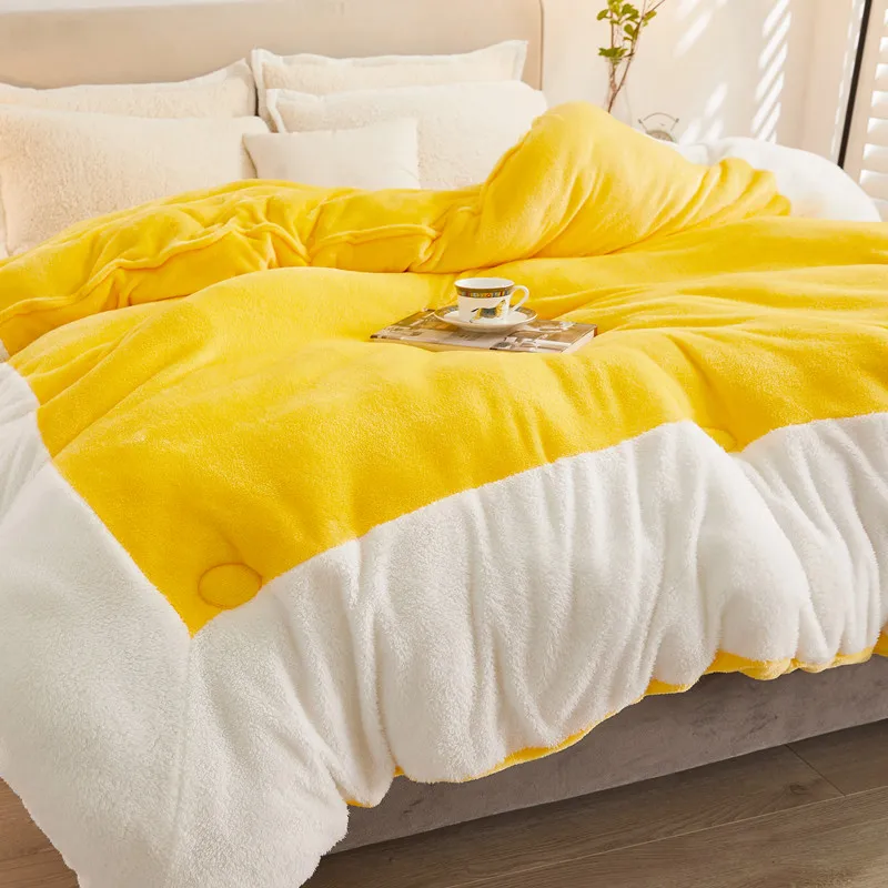 Double-sided milk velvet quilt 5kg winter thickened spring autumn comforter single double