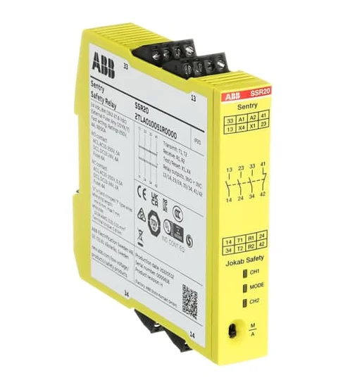 

Оригинальное реле безопасности ABB Sentry SSR 20 24vdc2tla010051r0000