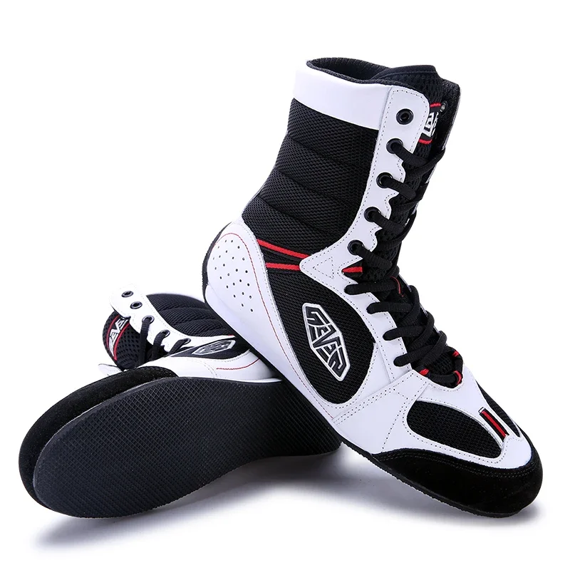 

New Boxing Men Shoes Profession High Top Wrestling Sneakers Non Slip Adult The Game Boots Breathable Hard-Wearing Flat Shoes