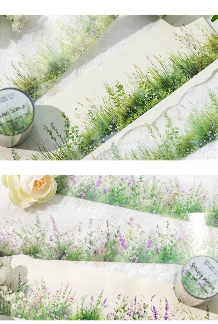 50 mm x 2 m, 1 Rolle, PET-Gras-Pflanzen-Landschaftsbau-Klebeband, Aufkleber, Scrapbooking, handgefertigt, selbstklebend, handgemacht, DIY, Bastelbedarf – Detail 8