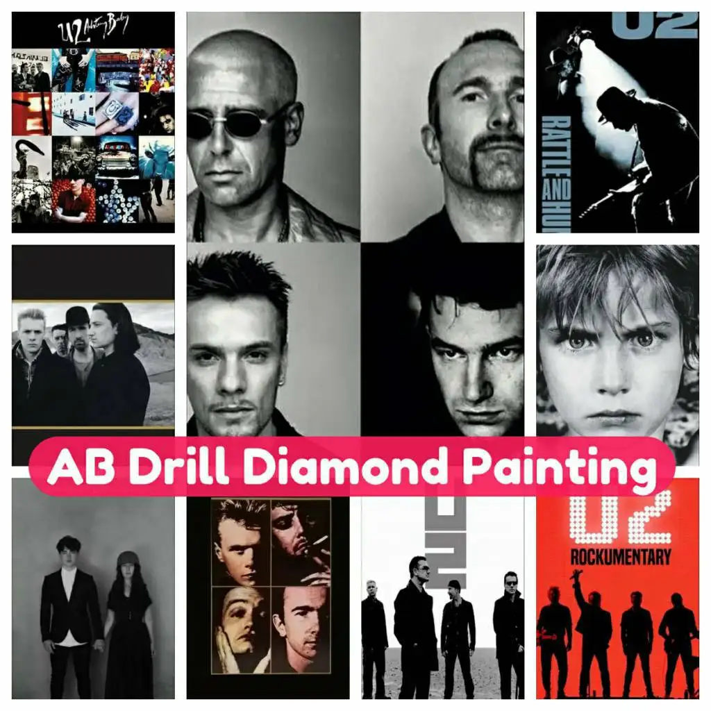 

U2 Band AB Diamond Painting DIY Art Mosaic 5D Kit Embroidery Cross Stitch Kit Full Drill Handmade New Collection 2024