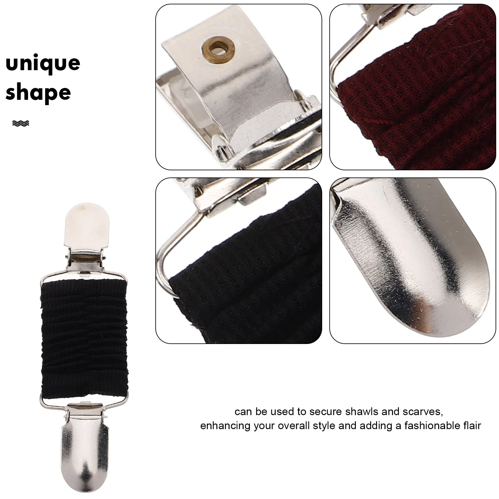 2개 여성용 허리 조임 클립 드레스 백 어드저스터 드레스 스웨터 가디건 숄 스카프 패스너 의류 클립 패션