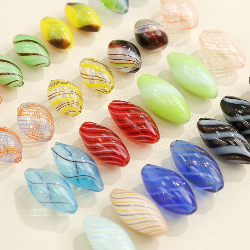 

Выдувные полые стеклянные полосатые бусины в стиле ретро, раньше, серьги ручной работы, ювелирные изделия, аксессуары ручной работы, материалы для бисероплетения