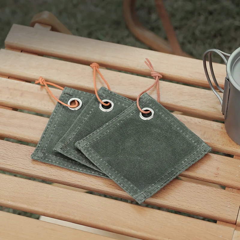 Outdoor Canvas Insulated Placemat Coaster Cloth Portable oil Proof waterproof table mat Camping